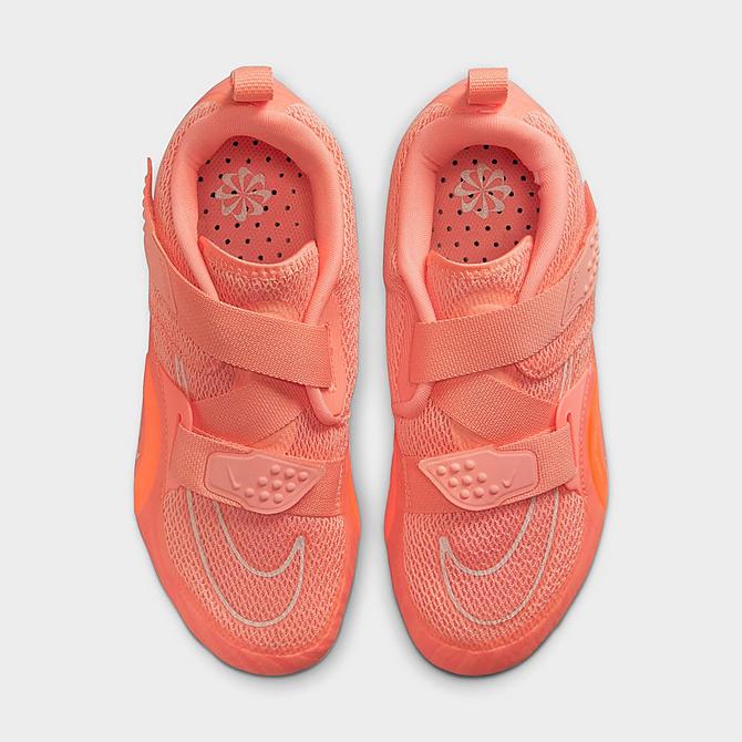 Back view of Women's Nike SuperRep Cycle 2 Next Nature Indoor Cycling Shoes in Crimson Bliss/Total Orange/Pearl White Click to zoom