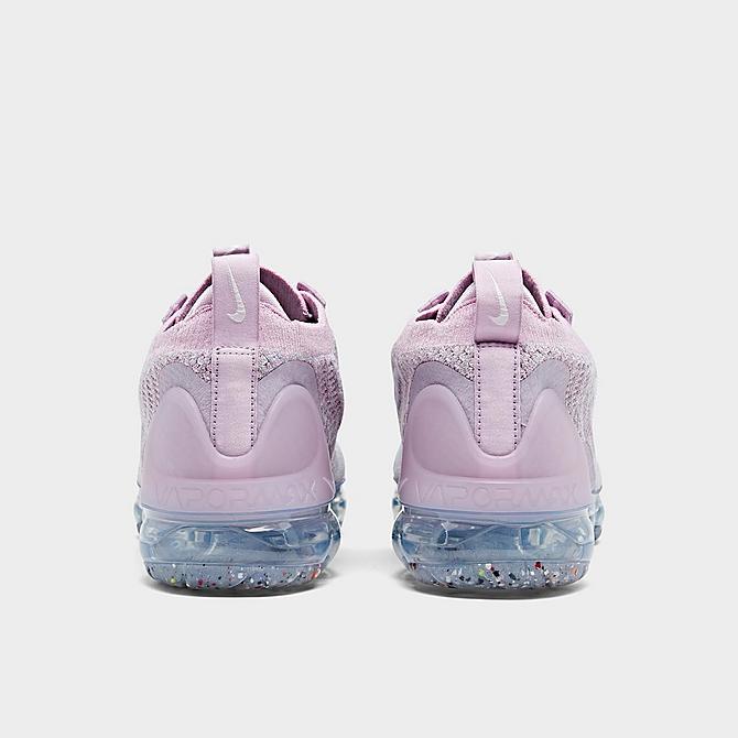 Left view of Women's Nike Air VaporMax 2021 Flyknit Running Shoes in Light Arctic Pink/Iced Lilac/Summit White/Metallic Silver Click to zoom