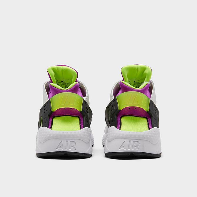 Left view of Women's Nike Air Huarache Casual Shoes in White/Neon Yellow/Magenta/Black Click to zoom