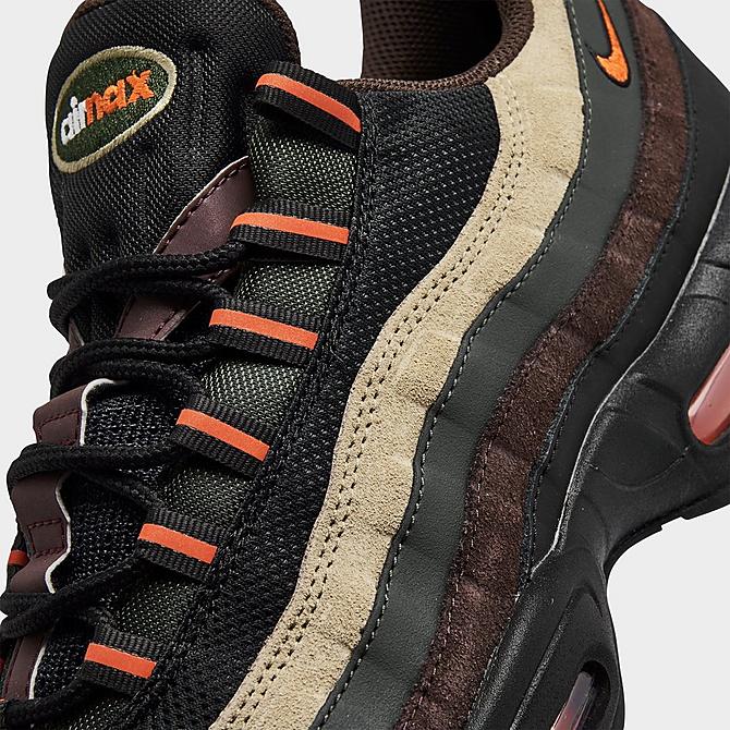 Front view of Men's Nike Air Max 95 Casual Shoes in Dark Army/Tweed/Cinder/Orange Blaze Click to zoom