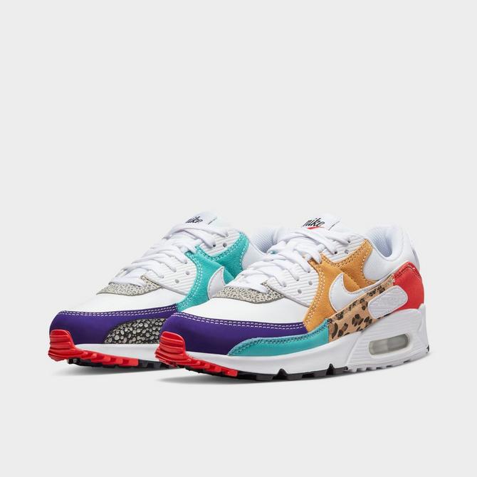 Túnica amanecer Cría Women's Nike Air Max 90 SE Patchwork Animal Print Casual Shoes| Finish Line