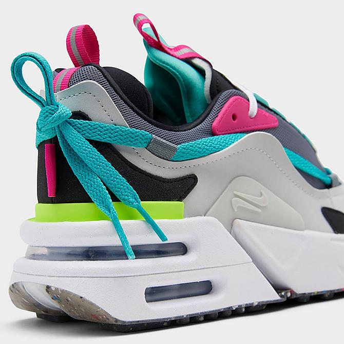 Front view of Women's Nike Air Max Furyosa Casual Shoes in Photon Dust/Black/Cool Grey/Volt Glow Click to zoom
