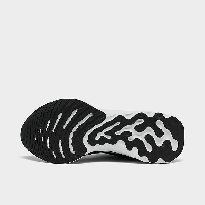 Bottom view of Men's Nike React Infinity Run Flyknit 3 Running Shoes in Black/White Click to zoom