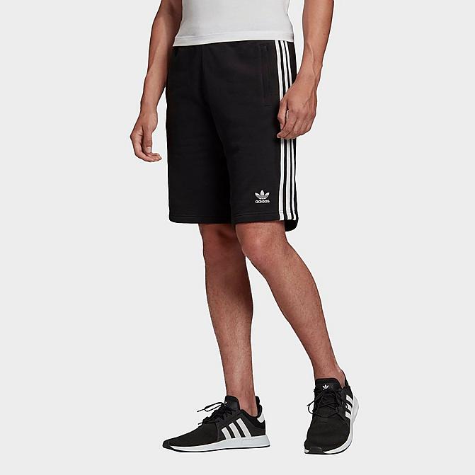 Front view of Men's adidas Originals 3-Stripes Shorts in Black Click to zoom
