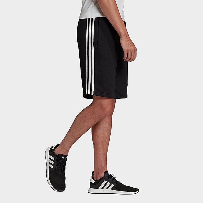 Front Three Quarter view of Men's adidas Originals 3-Stripes Shorts in Black Click to zoom