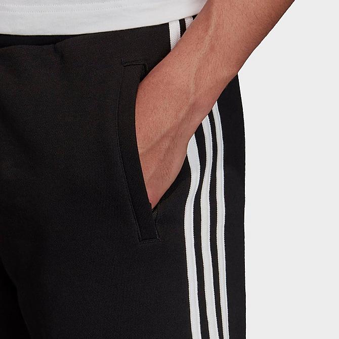 On Model 5 view of Men's adidas Originals 3-Stripes Shorts in Black Click to zoom