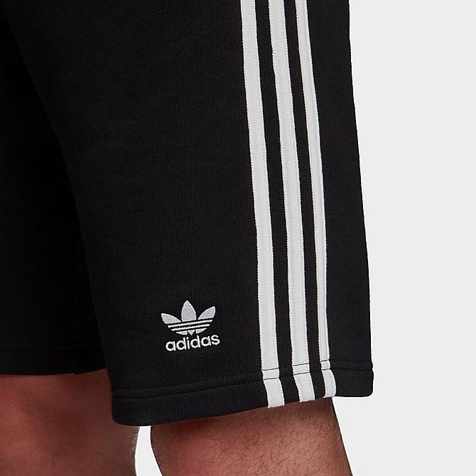 On Model 6 view of Men's adidas Originals 3-Stripes Shorts in Black Click to zoom