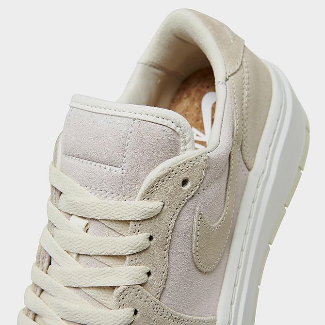 Front view of Women's Air Jordan Retro 1 Elevate Low Casual Shoes in White/Tan Click to zoom