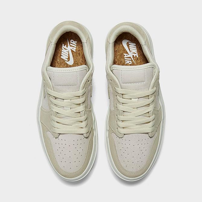 Back view of Women's Air Jordan Retro 1 Elevate Low Casual Shoes in White/Tan Click to zoom
