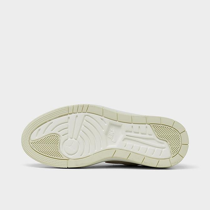 Bottom view of Women's Air Jordan Retro 1 Elevate Low Casual Shoes in White/Tan Click to zoom
