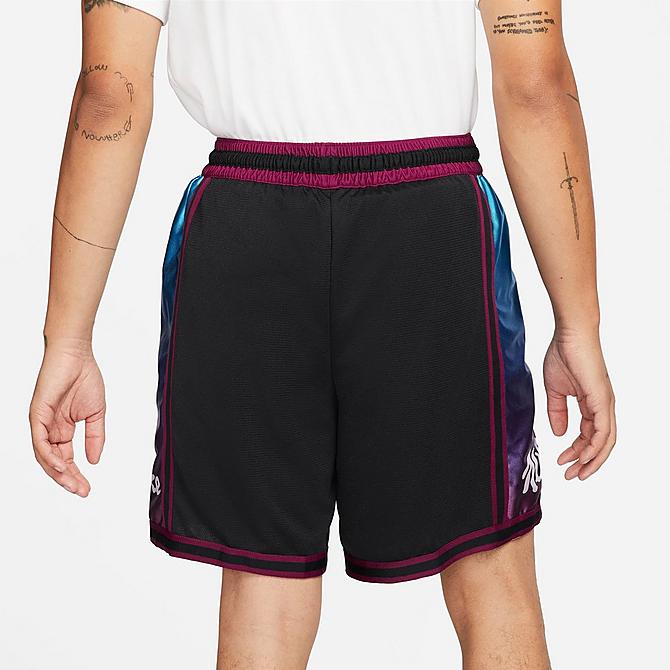 Front Three Quarter view of Men's Nike Dri-FIT DNA+ Shorts in Black/White Click to zoom