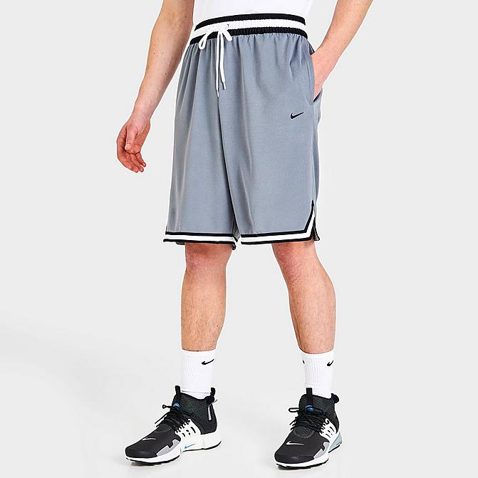 Front view of Men's Nike Dri-FIT DNA Basketball Shorts in Cool Grey/Black Click to zoom