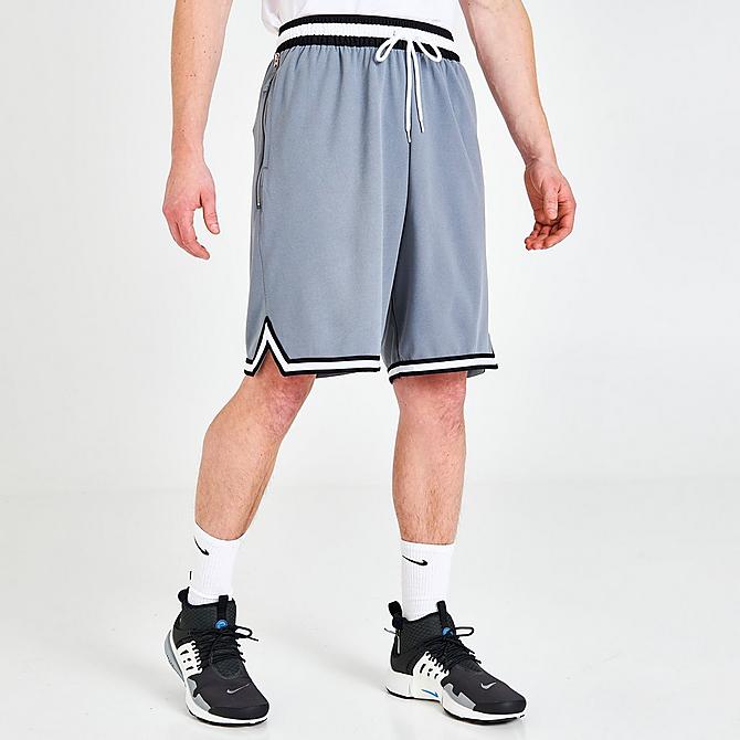Back Left view of Men's Nike Dri-FIT DNA Basketball Shorts in Cool Grey/Black Click to zoom