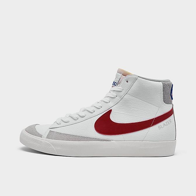 Right view of Men's Nike Blazer Mid '77 Nike Athletic Club Casual Shoes in White/Light Smoke Grey/Phantom/Gym Red Click to zoom