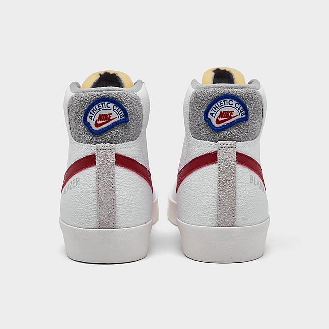 Left view of Men's Nike Blazer Mid '77 Nike Athletic Club Casual Shoes in White/Light Smoke Grey/Phantom/Gym Red Click to zoom