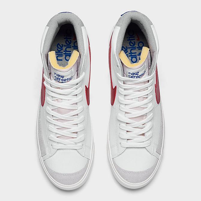 Back view of Men's Nike Blazer Mid '77 Nike Athletic Club Casual Shoes in White/Light Smoke Grey/Phantom/Gym Red Click to zoom