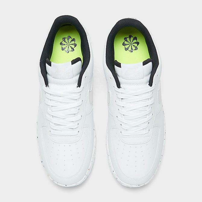 Back view of Men's Nike Air Force 1 Crater Next Nature Casual Shoes in White/Light Bone/Volt/Black Click to zoom