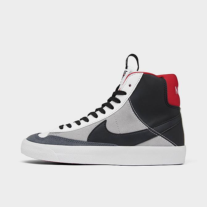 Right view of Big Kids' Nike Blazer Mid '77 SE Casual Shoes in Summit White/Black/University Red Click to zoom