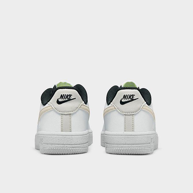 Left view of Little Kids' Nike Force 1 Next Nature Stretch Lace Casual Shoes in White/Volt/Black/Light Bone Click to zoom