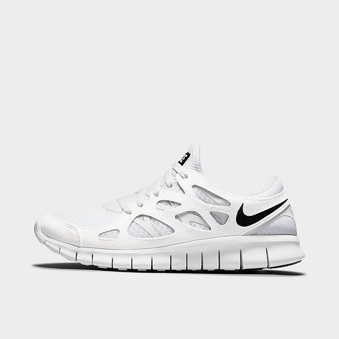 Right view of Men's Nike Free Run 2 Running Shoes in White/Pure Platinum/Black Click to zoom