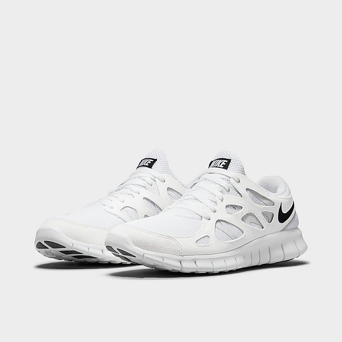 Three Quarter view of Men's Nike Free Run 2 Running Shoes in White/Pure Platinum/Black Click to zoom