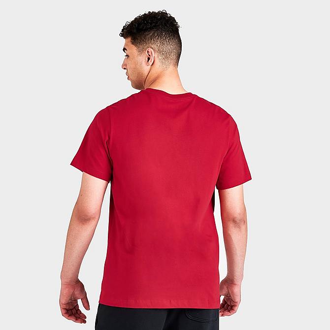 Back Right view of Men's Jordan Game 5 Graphic Print Short-Sleeve T-Shirt in Gym Red Click to zoom