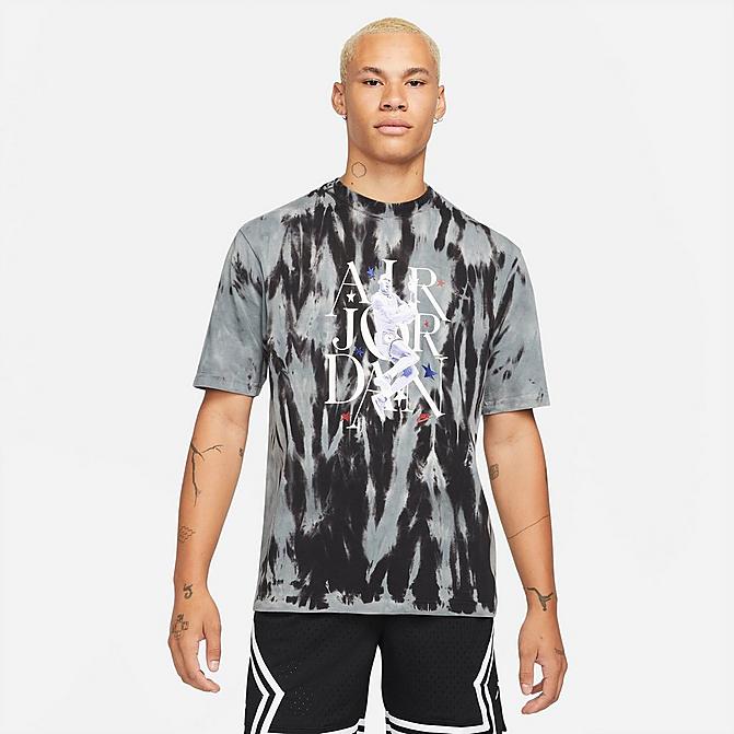 Front view of Men's Jordan Sport DNA '85 All-Over Print Short-Sleeve T-Shirt in White/Multicolor Click to zoom