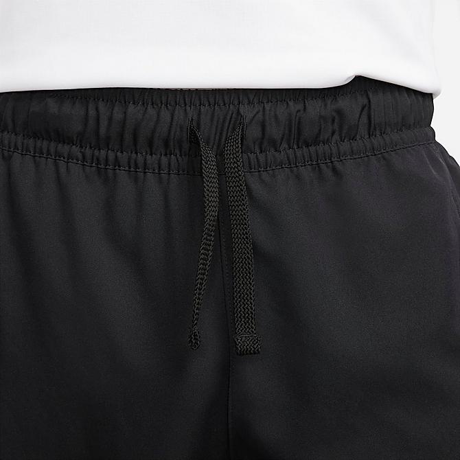 On Model 5 view of Men's Jordan Sport Dri-FIT Woven Athletic Pants in Black/Black/White Click to zoom
