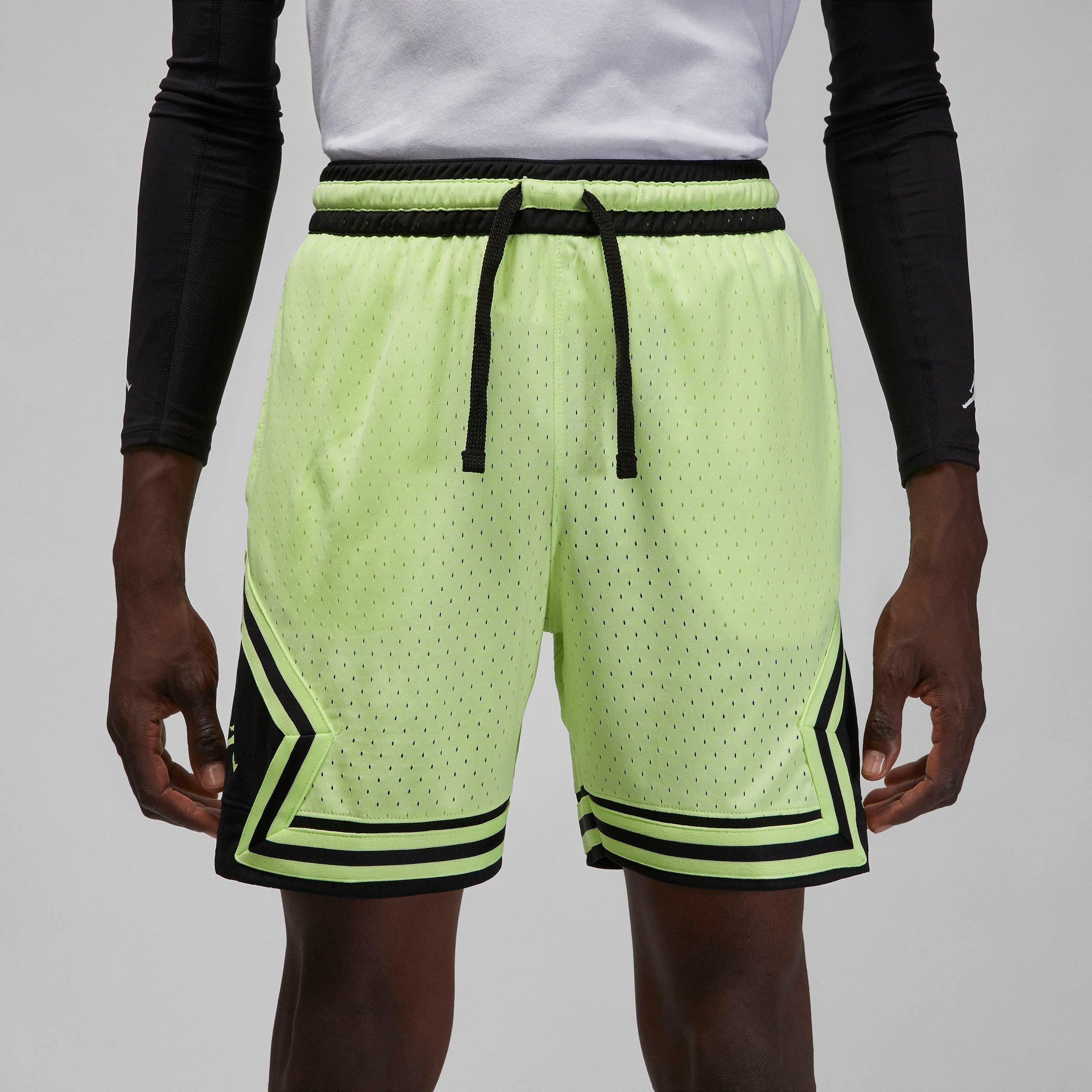 black and lime green jordan shorts
