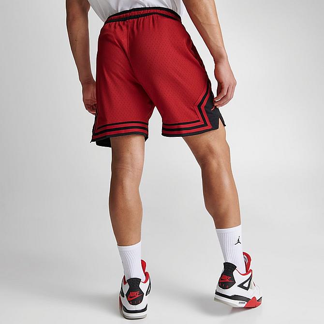 Back Right view of Men's Jordan Sport Dri-FIT Air Diamond Shorts in Gym Red/Black/Gym Red/Gym Red Click to zoom