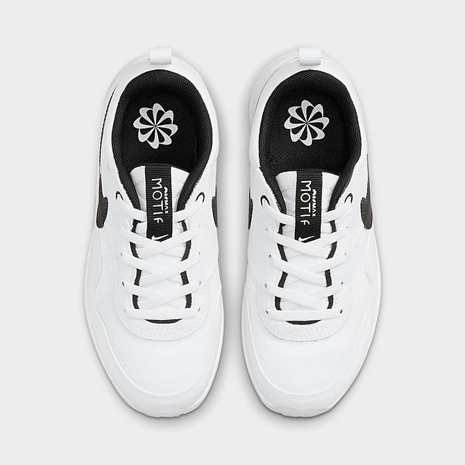 Back view of Little Kids' Nike Air Max Motif Casual Shoes in White/Black/White Click to zoom