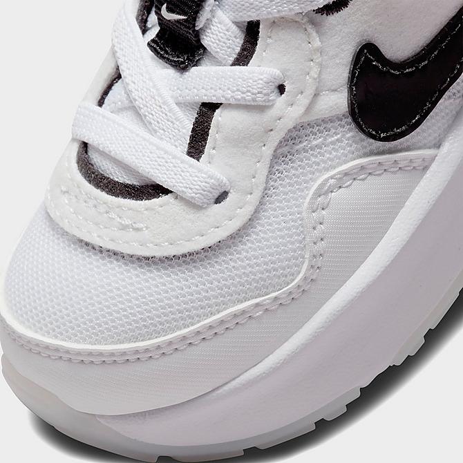 Front view of Kids' Toddler Nike Air Max Motif Casual Shoes in White/Black/White Click to zoom