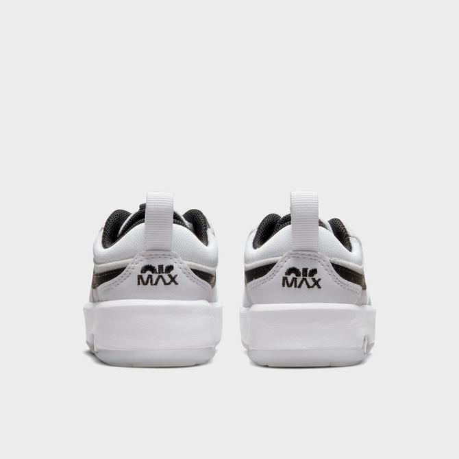 Left view of Kids' Toddler Nike Air Max Motif Casual Shoes in White/Black/White Click to zoom