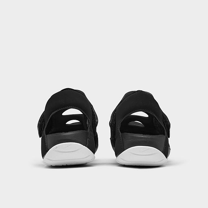Left view of Little Kids' Nike Sunray Protect 3 Slide Sandals in Black/White Click to zoom
