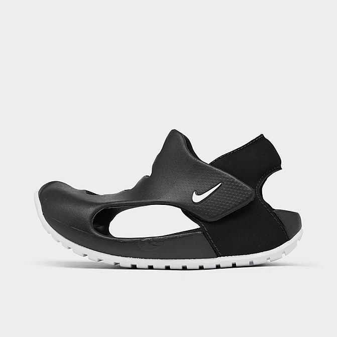 Right view of Kids' Toddler Nike Sunray Protect 3 Slide Sandals in Black/White Click to zoom