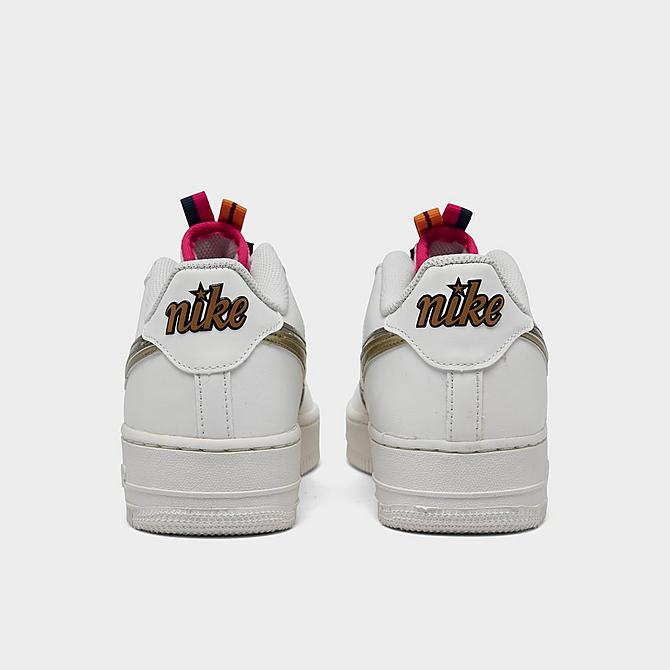 Left view of Girls' Big Kids' Nike Air Force 1 LV8 Casual Shoes in Off Noir/Metallic Pewter/Summit White/Pink Prime Click to zoom