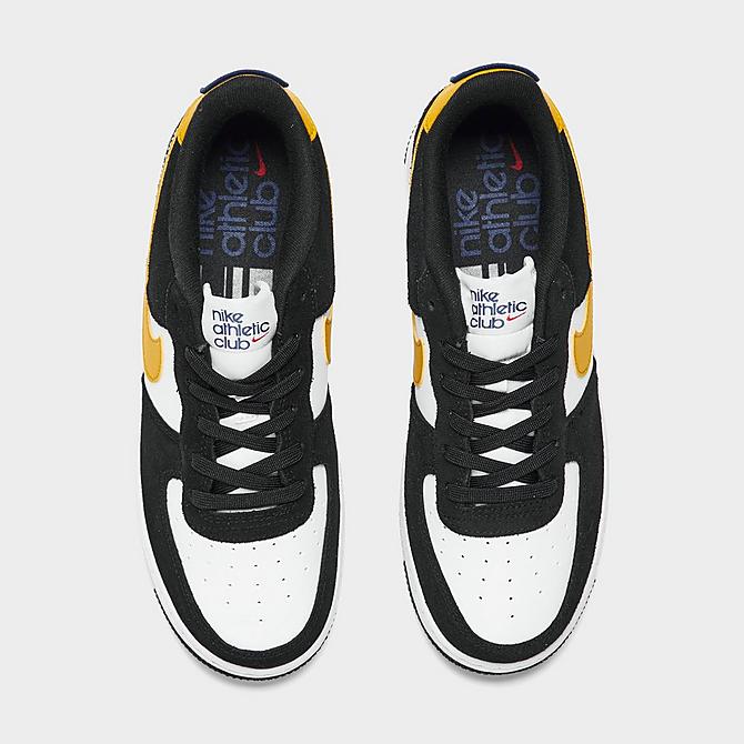 Back view of Big Kids' Nike Air Force 1 LV8 Casual Shoes in Black/Dark Sulfur/White/Black Click to zoom