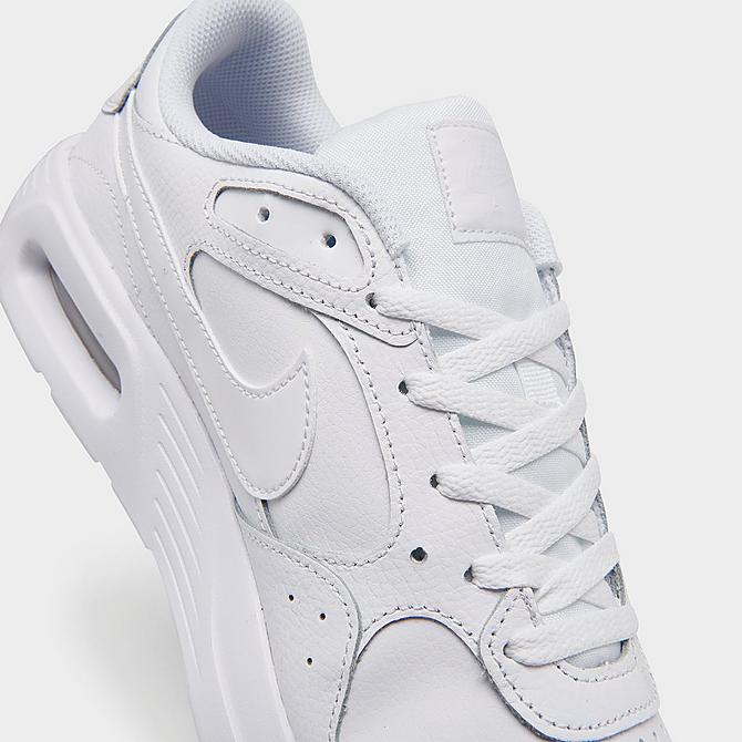 Front view of Men's Nike Air Max SC Leather Casual Shoes in White/White/White Click to zoom