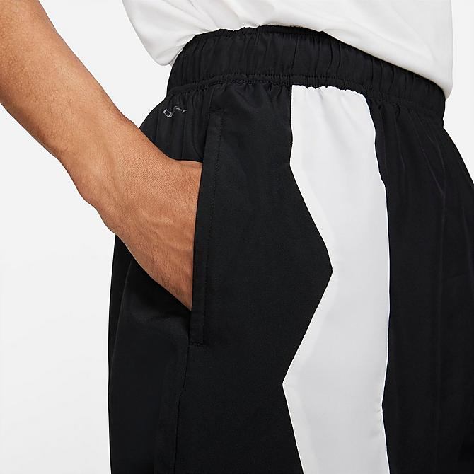 On Model 5 view of Men's Jordan Dri-FIT Zion Shorts in Black/White/Black Click to zoom