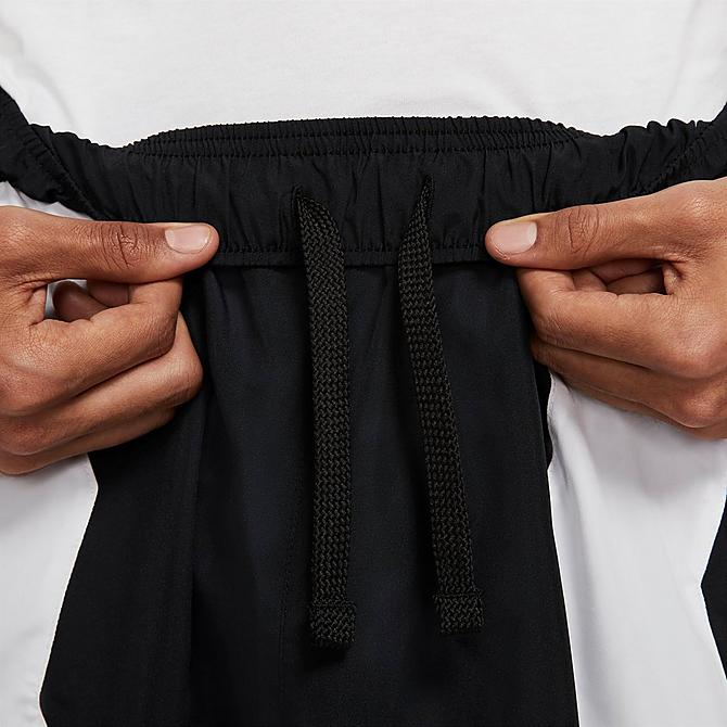 On Model 6 view of Men's Jordan Dri-FIT Zion Shorts in Black/White/Black Click to zoom