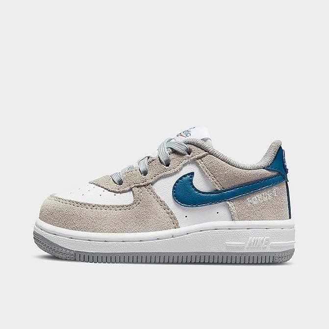 Right view of Kids' Toddler Nike Force 1 LV8 Casual Shoes in Light Smoke Grey/Marina/White/Light Smoke Grey Click to zoom