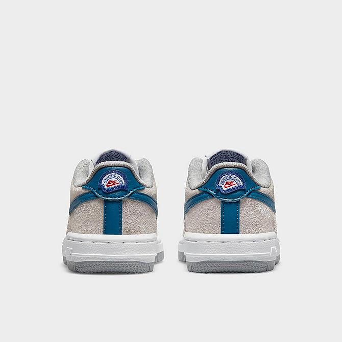 Left view of Kids' Toddler Nike Force 1 LV8 Casual Shoes in Light Smoke Grey/Marina/White/Light Smoke Grey Click to zoom