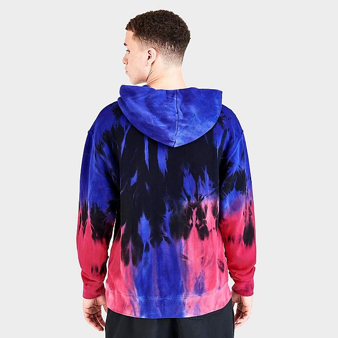 Back Right view of Men's Jordan Sport DNA Statement Pullover Hoodie in Medium Blue Click to zoom