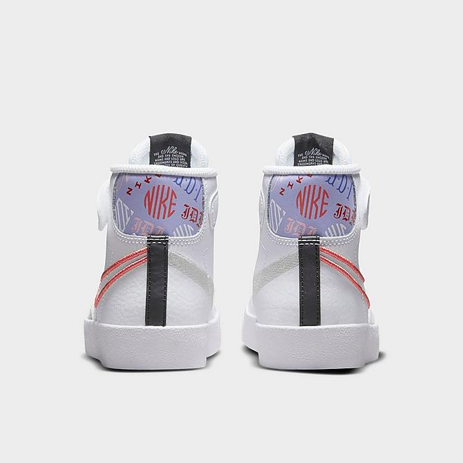Left view of Girls' Little Kids' Nike Blazer Mid '77 SE Casual Shoes in White/Purple Pulse/Pink Foam/Magic Ember Click to zoom
