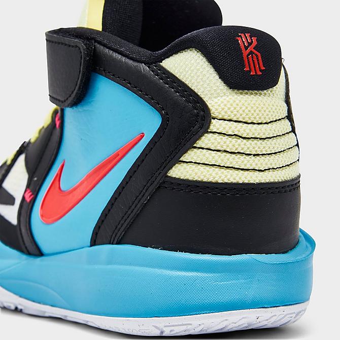 Front view of Little Kids’ Nike Kyrie Infinity SE Basketball Shoes in White/Citron Tint/Baltic Blue/Bright Crimson Click to zoom