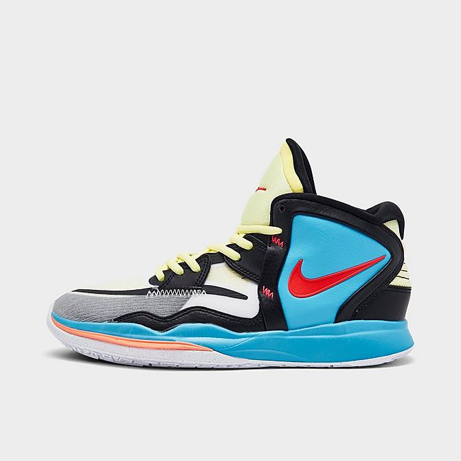 Right view of Big Kids' Nike Kyrie Infinity SE Basketball Shoes in White/Citron Tint/Baltic Blue/Bright Crimson Click to zoom