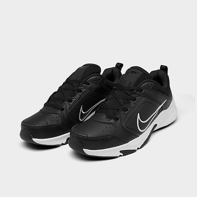 Three Quarter view of Men's Nike Defy All Day Training Shoes in Black/Black/White Click to zoom