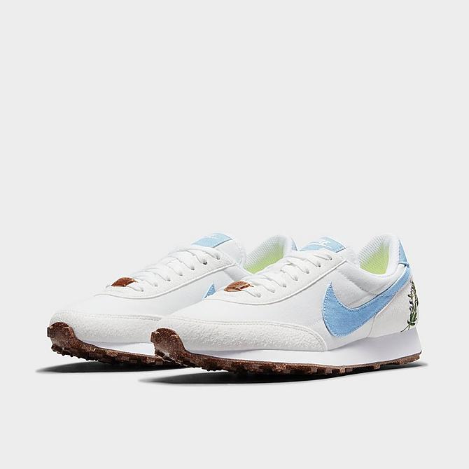 Three Quarter view of Women's Nike DBreak-Type Plant Pack Casual Shoes in White/Obsidian/White/Black/Multi Click to zoom