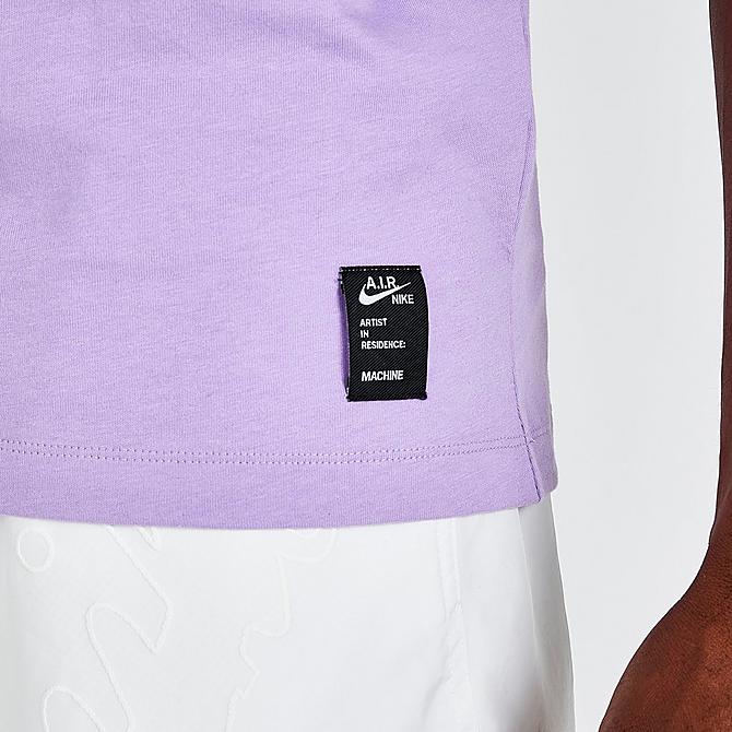 On Model 5 view of Men's Nike Sportswear A.I.R. Graphic T-Shirt in Lilac Click to zoom