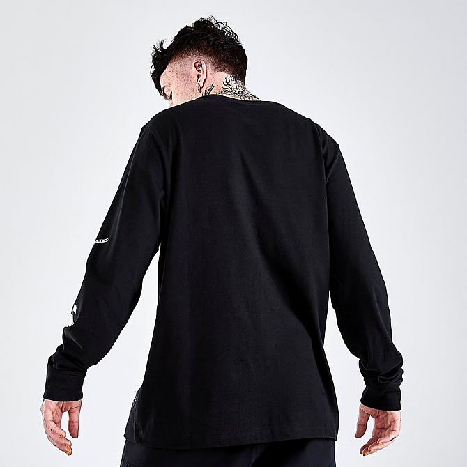 Back Right view of Men's Nike Sportswear A.I.R. Machine Graphic Long-Sleeve T-Shirt in Black Click to zoom